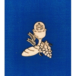 Kielich i chleb , Komunia, IHS  7,5cm / SKLEJKA #3mm